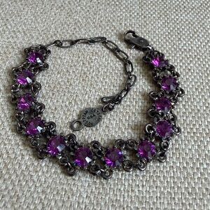 VTG Purple Australian Crystals Marianna Fashion Jewelry Bracelet